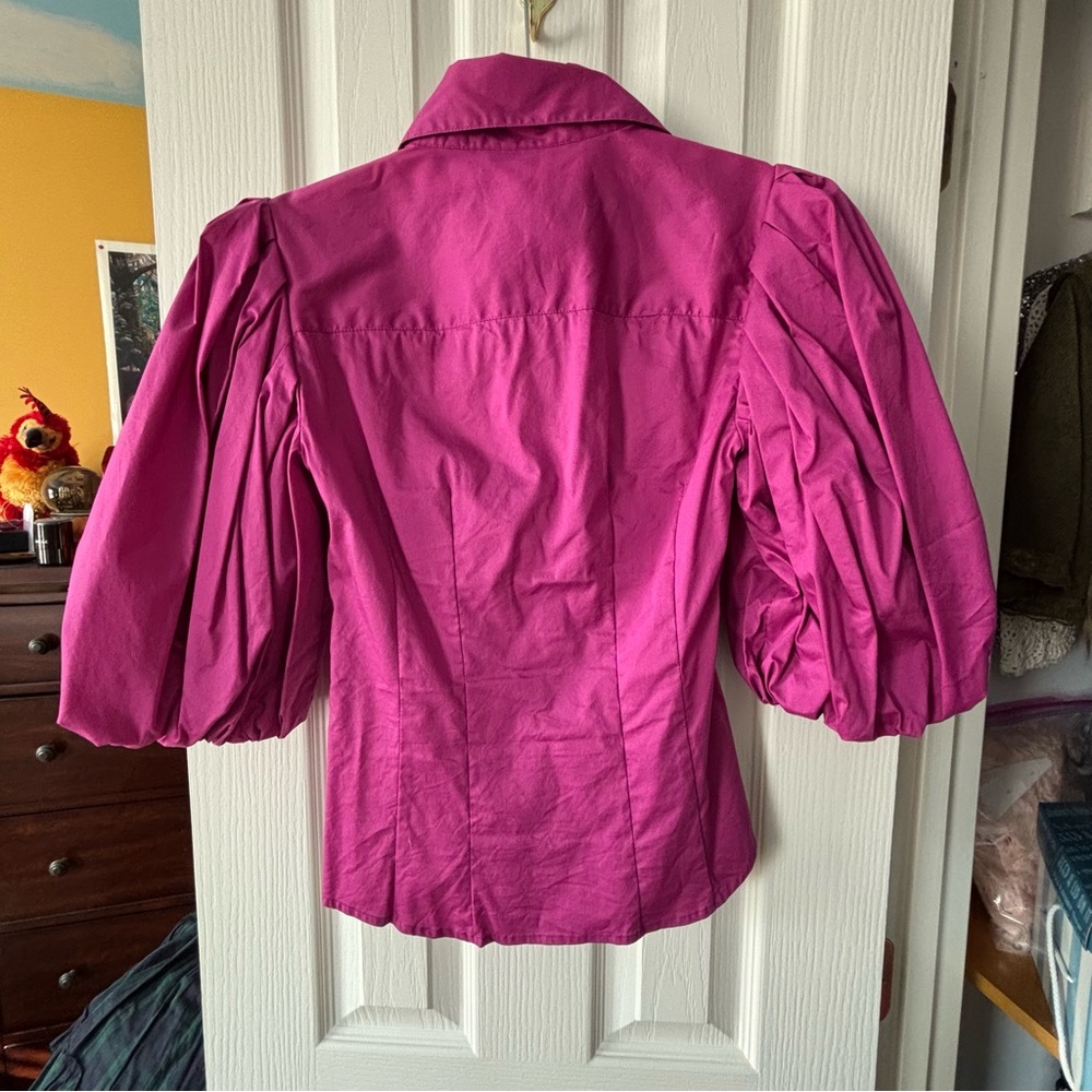 Bebe Fuchsia Button Down Blouse - image 3